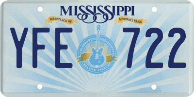 MS license plate YFE722
