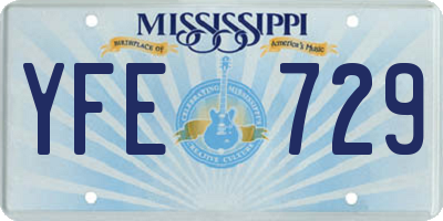 MS license plate YFE729
