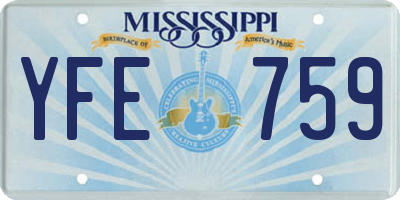 MS license plate YFE759