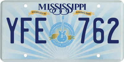 MS license plate YFE762