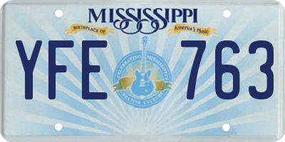 MS license plate YFE763