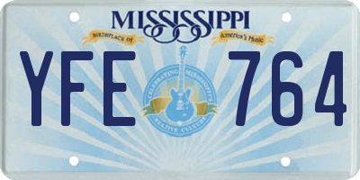 MS license plate YFE764