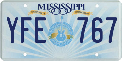 MS license plate YFE767