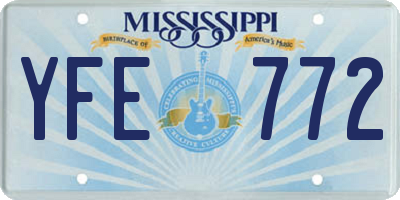 MS license plate YFE772