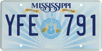 MS license plate YFE791