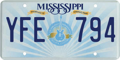 MS license plate YFE794