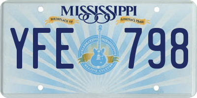 MS license plate YFE798