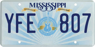 MS license plate YFE807