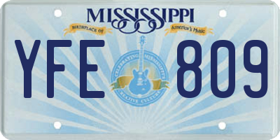 MS license plate YFE809