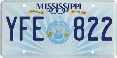 MS license plate YFE822