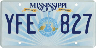 MS license plate YFE827