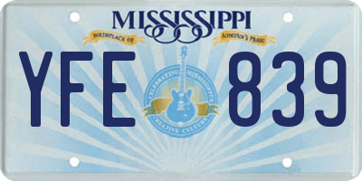 MS license plate YFE839