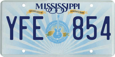 MS license plate YFE854