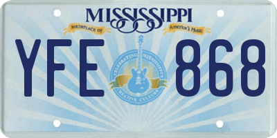 MS license plate YFE868