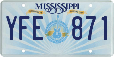 MS license plate YFE871