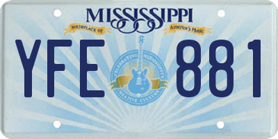 MS license plate YFE881