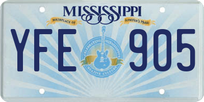 MS license plate YFE905