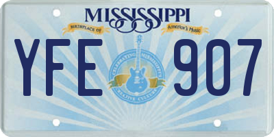 MS license plate YFE907