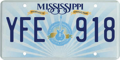 MS license plate YFE918