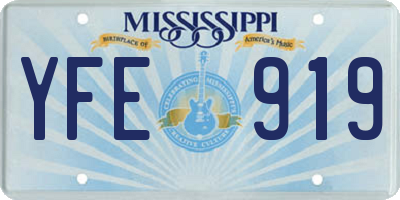 MS license plate YFE919