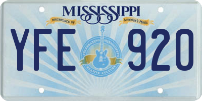 MS license plate YFE920