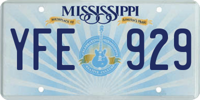 MS license plate YFE929