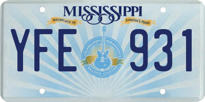 MS license plate YFE931