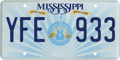 MS license plate YFE933