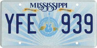 MS license plate YFE939