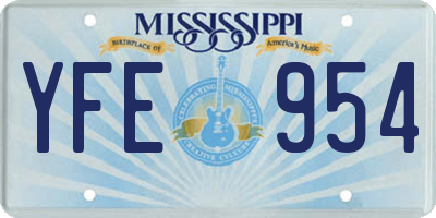 MS license plate YFE954