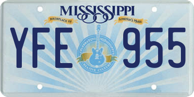 MS license plate YFE955