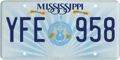 MS license plate YFE958