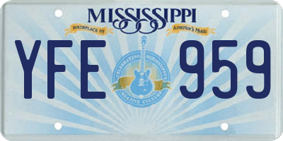 MS license plate YFE959