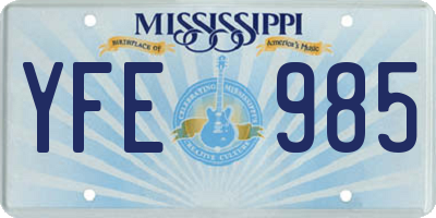 MS license plate YFE985