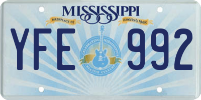 MS license plate YFE992