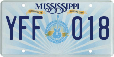 MS license plate YFF018
