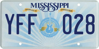 MS license plate YFF028
