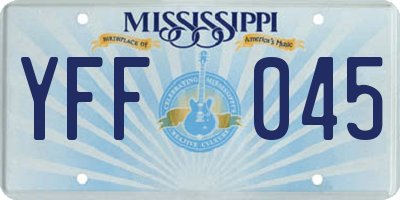MS license plate YFF045
