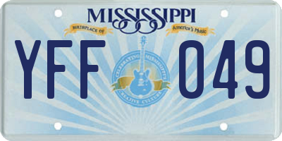 MS license plate YFF049