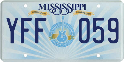 MS license plate YFF059