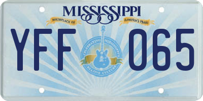 MS license plate YFF065