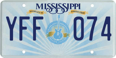 MS license plate YFF074