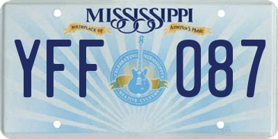 MS license plate YFF087