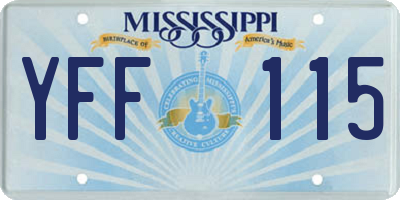 MS license plate YFF115