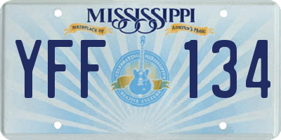 MS license plate YFF134