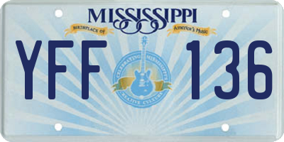 MS license plate YFF136