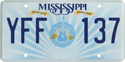 MS license plate YFF137
