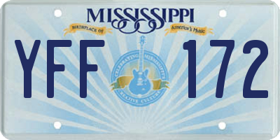 MS license plate YFF172