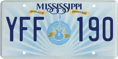 MS license plate YFF190
