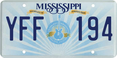 MS license plate YFF194